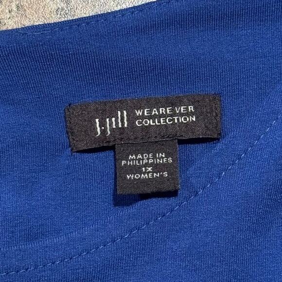 J Jill Dress Wearever Perfect T Shirt Minimalist Classic Casual Comfort Blue 1X - Picture 3 of 7